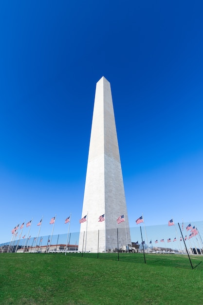 Washington Monument Bei Nationalem Mall Mit Klarem Blauem Himmel Washington Dc Usa Premium Foto