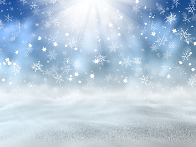 Weihnachten Hintergrund Von Schnee Und Sterne Kostenlose Foto
