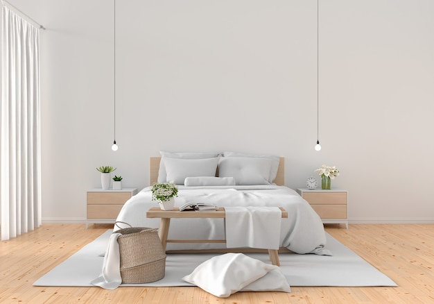 Weisses Schlafzimmer Interieur Premium Foto