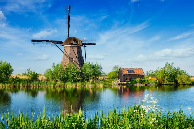 Windmühlen bei kinderdijk in holland. niederlande ...