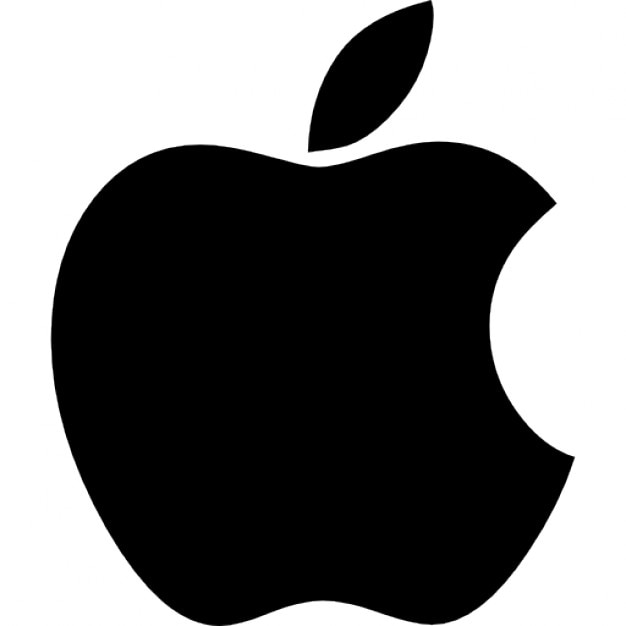 Download Apple black shape logo with a bite hole Icons | Free Download