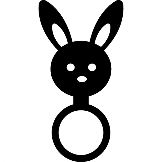 Download Baby rattle with bunny head shape Icons | Free Download