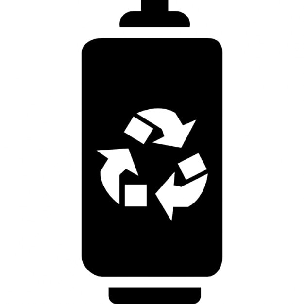 Battery with recycle symbol Icons Free Download