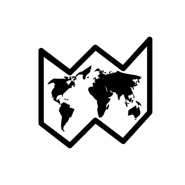Black and white world map icon Icons | Free Download