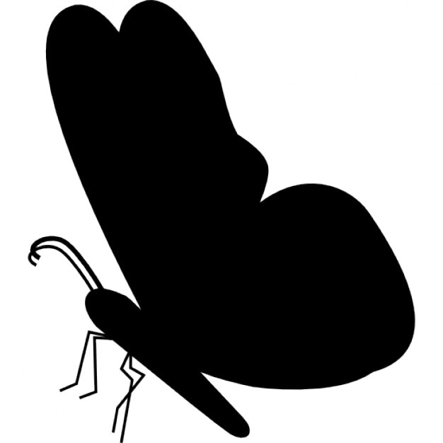 Download Black butterfly shape from side view Icons | Free Download