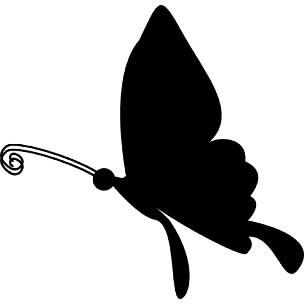 Download Black butterfly shape from side view Icons | Free Download