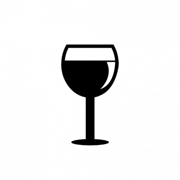 Free Icon | Black glass of wine icon