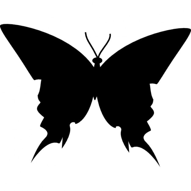 Download Butterfly black silhouette top view Icons | Free Download