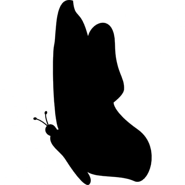 Butterfly side view black silhouette shape Icons | Free ...
