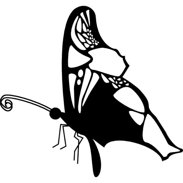 Butterfly side view silhouette png image. 