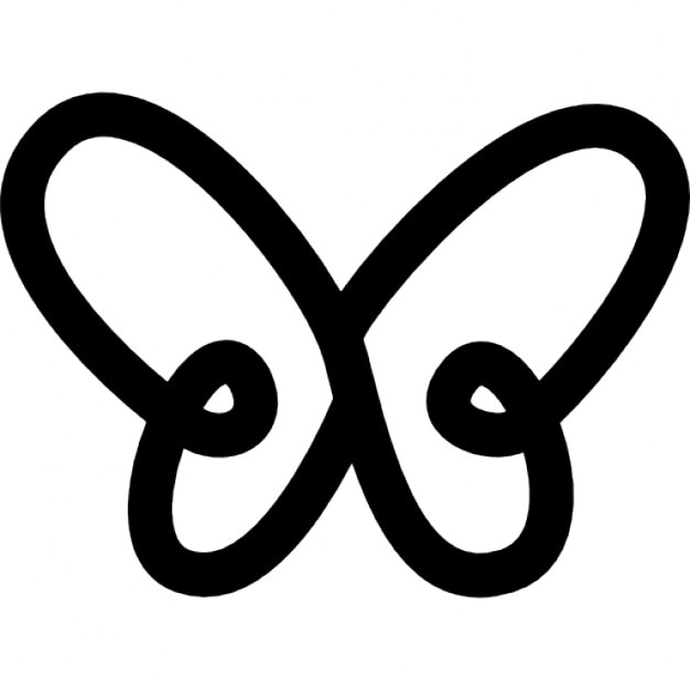 Butterfly simple gross outline shape from top view Icons ...