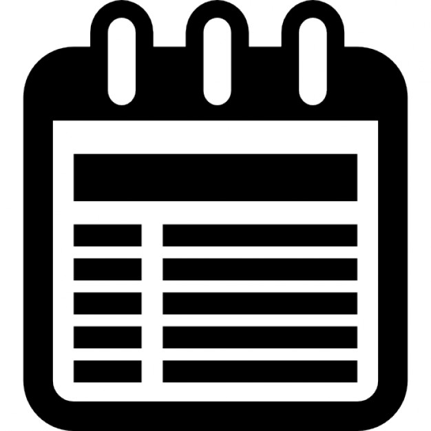 Calendar interface symbol with printed text lines Icons Free Download