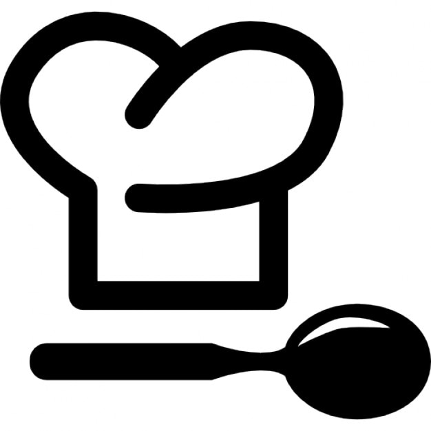 Chef hat and a spoon Icons | Free Download