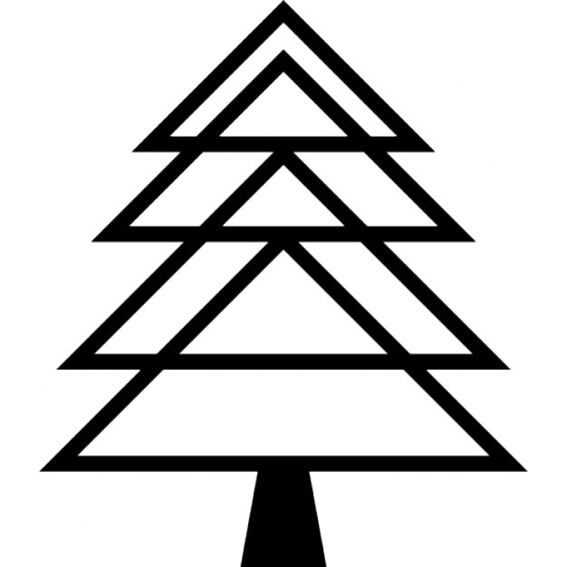 Christmas tree shape made of triangles Icons | Free Download