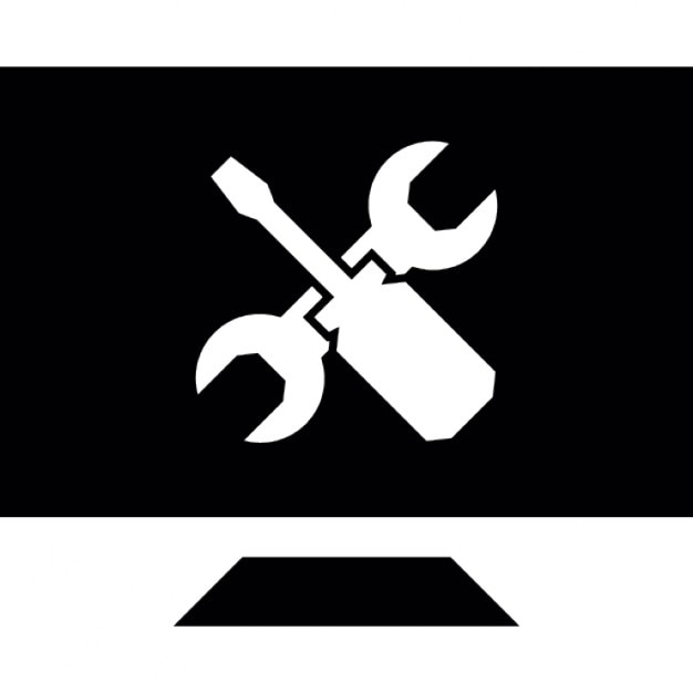 Computer screen with wrench and screwdriver Icons | Free ...