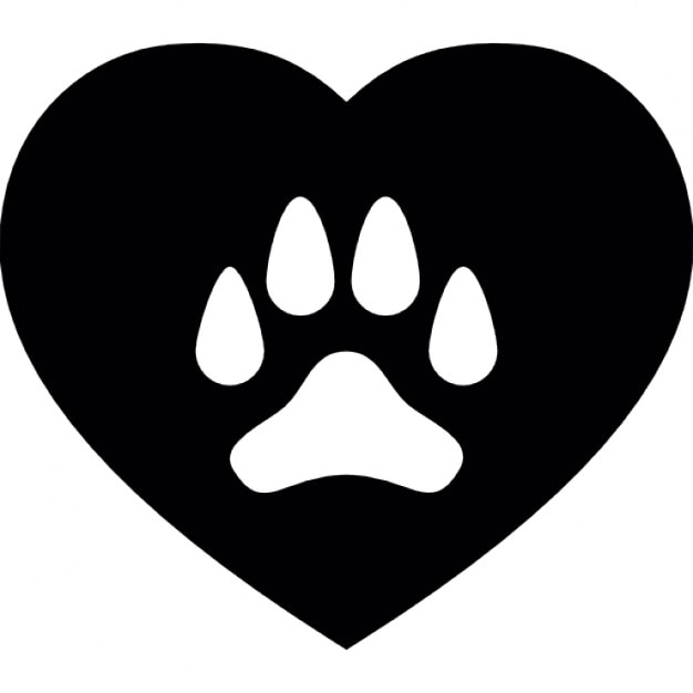 dog paw on a heart_318 38555