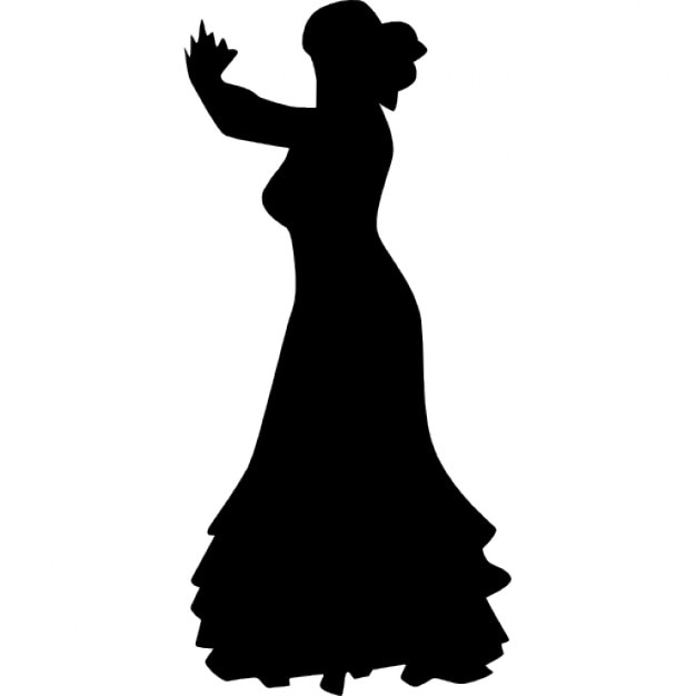 Flamenco female dancer silhouette Icons | Free Download