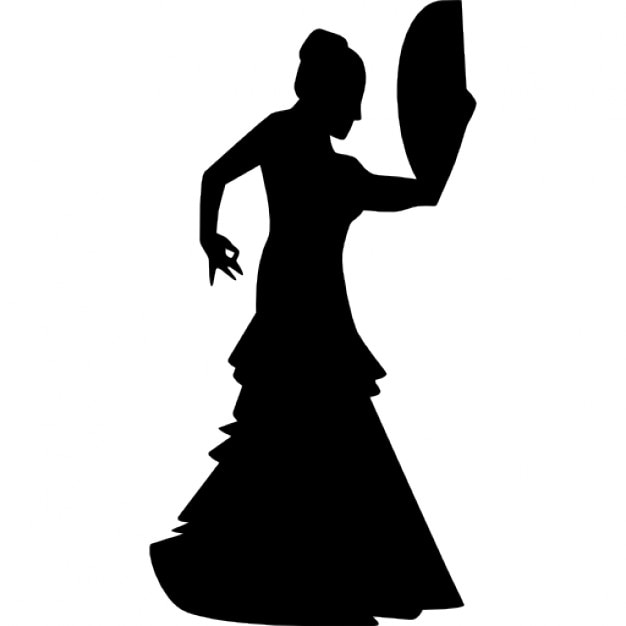 Flamenco female dancer silhouette Icons | Free Download