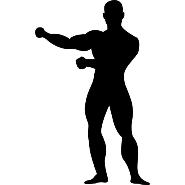 Gymnast standing black silhouette Icons | Free Download