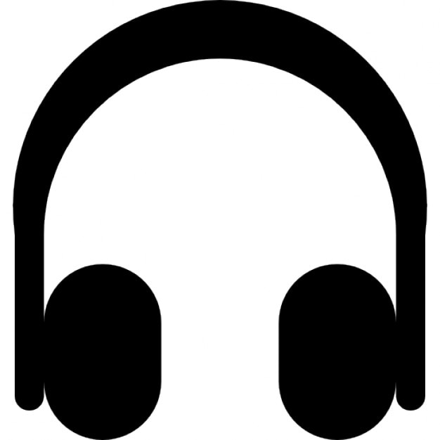 Headphones black shape Icons | Free Download