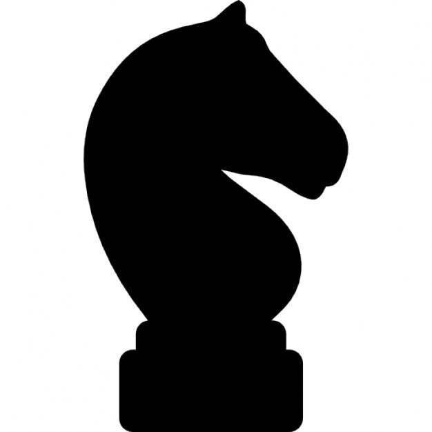 Horse black head shape of chess piece from side view Icons | Free Download