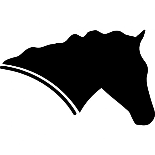 Horse head side view facing the right silhouette Icons | Free Download