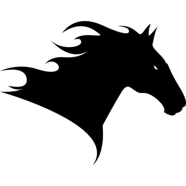Horse head side view to the right silhouette Icons | Free Download