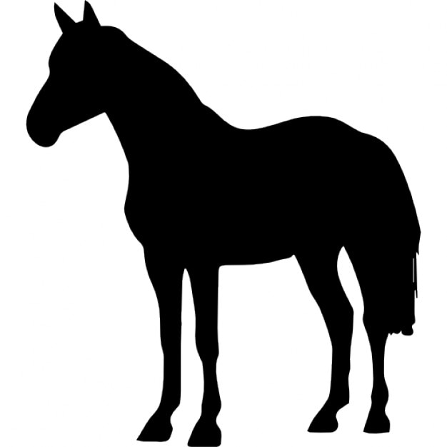 Horse standing black shape Icons | Free Download