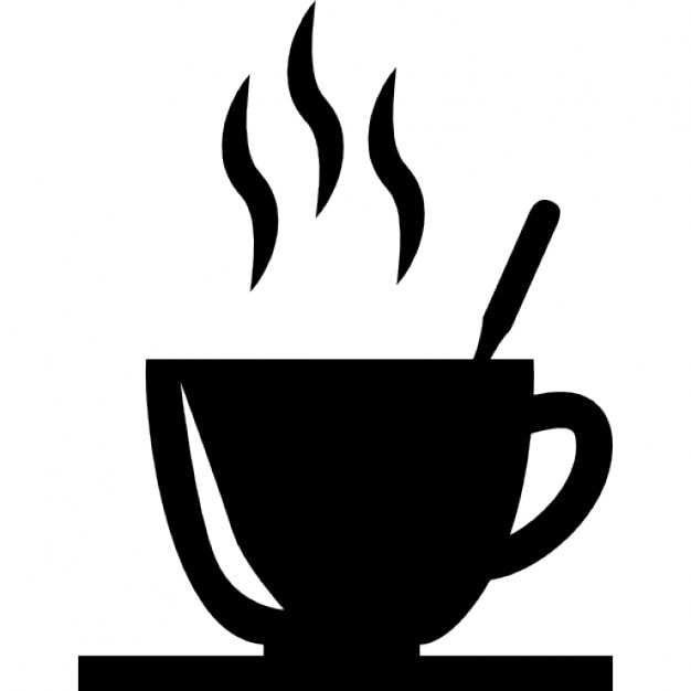 Download Hot coffee cup with spoon in it Icons | Free Download