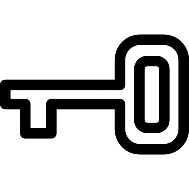 Download Hotel key outline in horizontal position Icons | Free Download