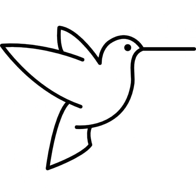 Humming bird outline from side view Icons Free Download