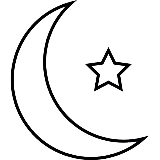 Islamic crescent with small star Icons  Free Download