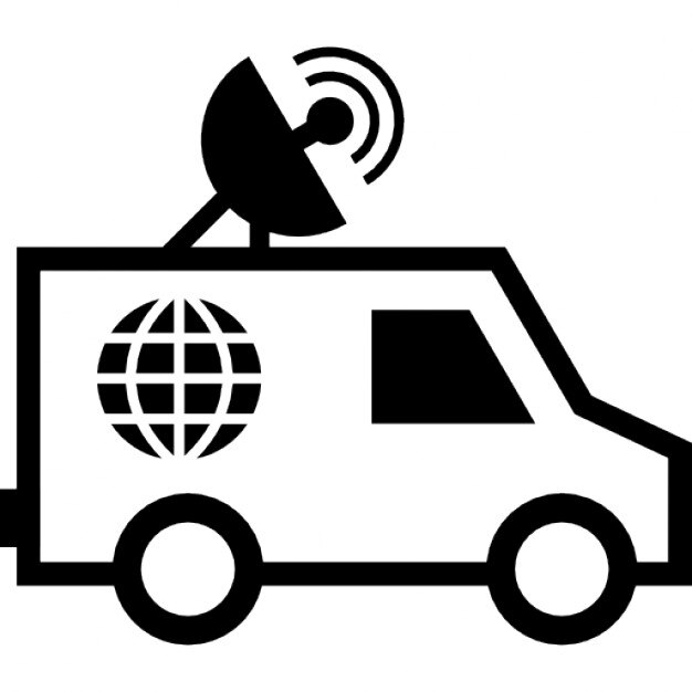 Journalist van with satellite Icons | Free Download