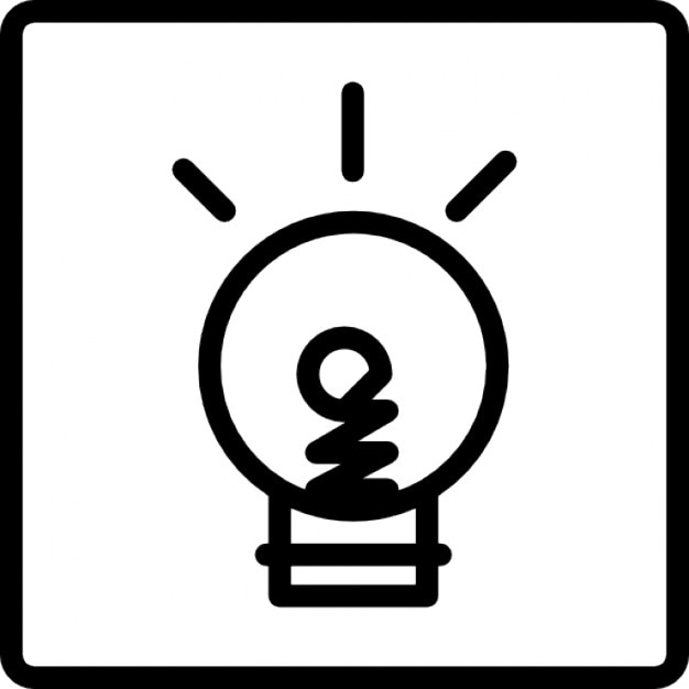 Light bulb doodle on a square background Icons | Free Download