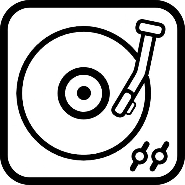 Long record player vintage tool outline Icons | Free Download