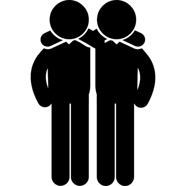 Males friends hug side by side Icons | Free Download