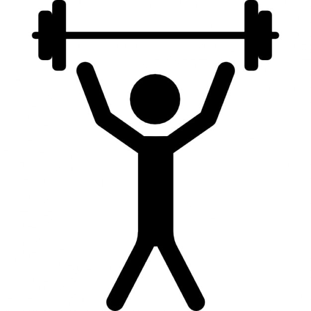 Man with raised arms lifting dumbbells weight Icons | Free Download