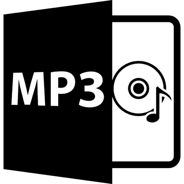 MP3 symbol with disc and musical note Icons | Free Download