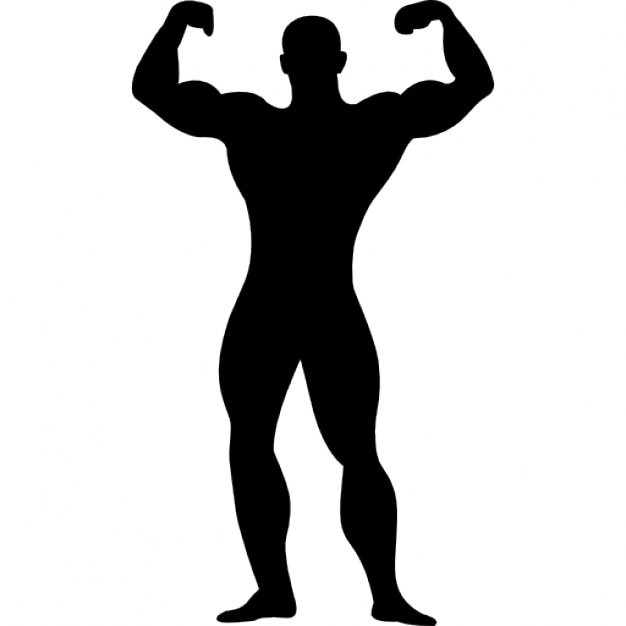 Muscular man flexing silhouette Icons | Free Download