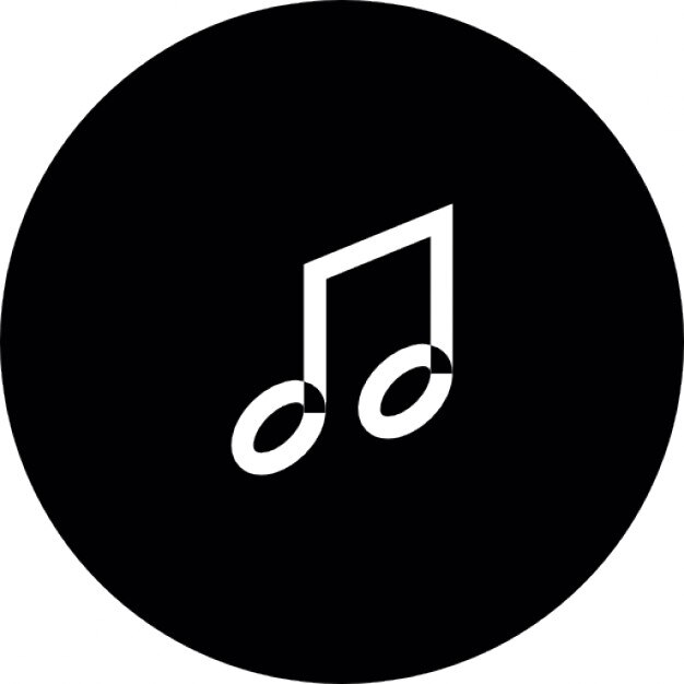 Musical note inside a button outline Icons | Free Download