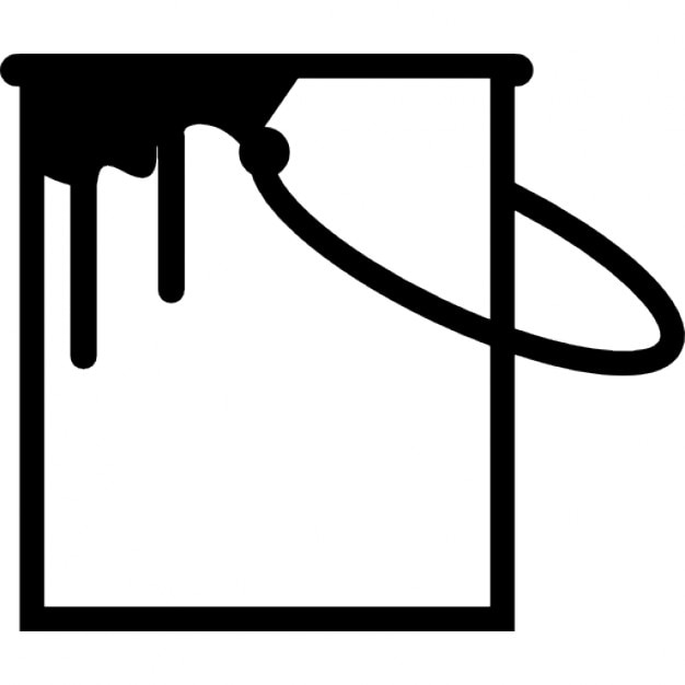 Paint bucket with paint mess Icons | Free Download