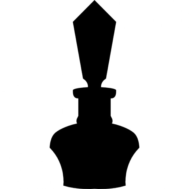 Parfum little bottle of elegant shape black silhouette Icons | Free