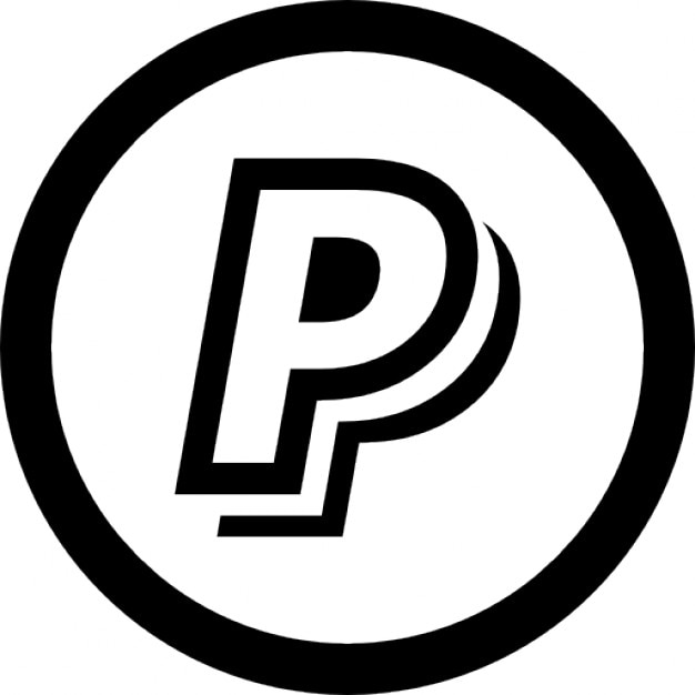 paypal logo black and white