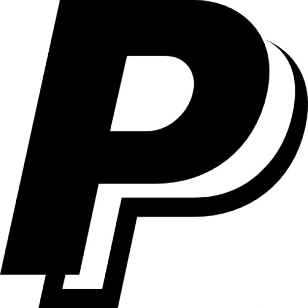 black paypal logo