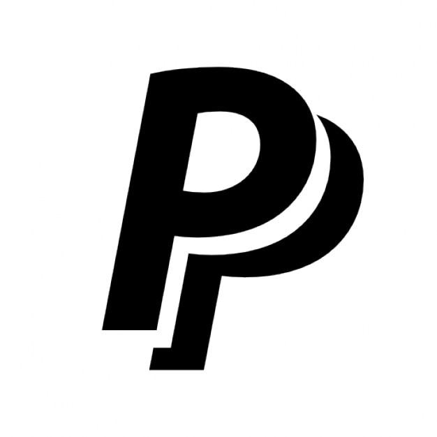 black and white paypal logo