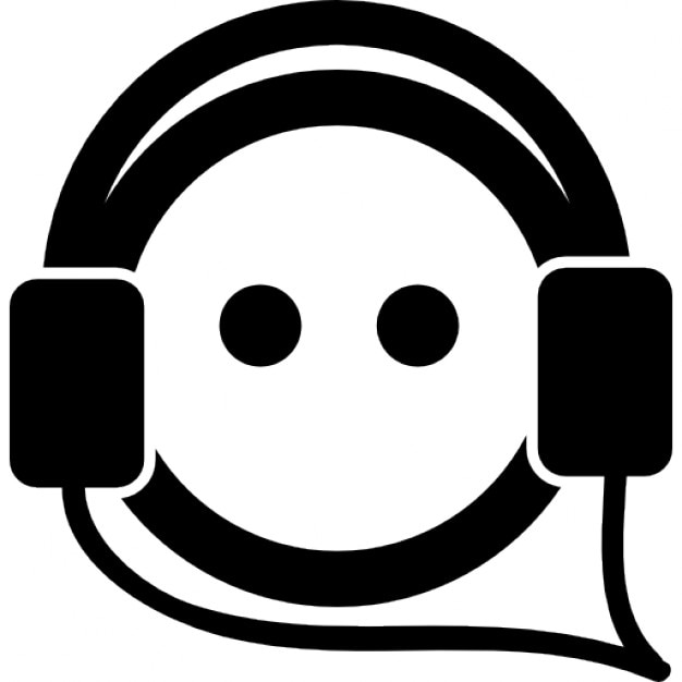 Person Face Listening Music With Auriculars Icons 