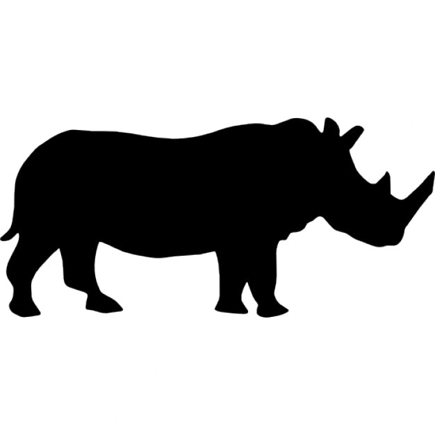 Rhino side view silhouette Icons | Free Download