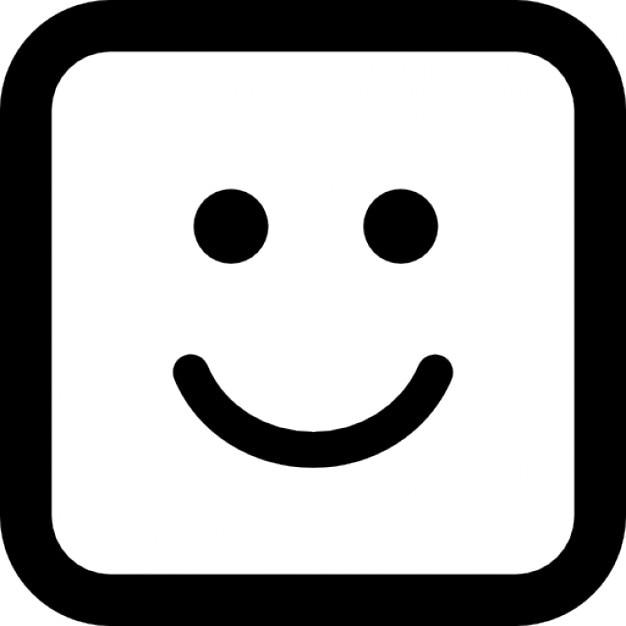 Smiling emoticon square face Icons | Free Download