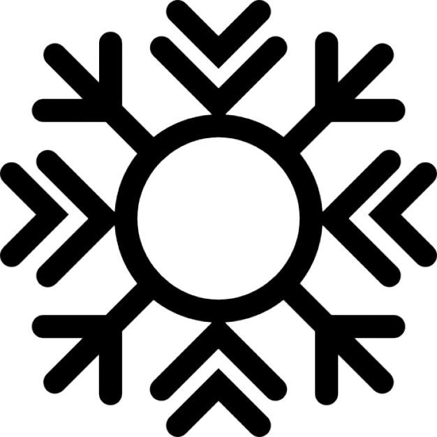 Download Snow crystal flake with circle outline Icons | Free Download