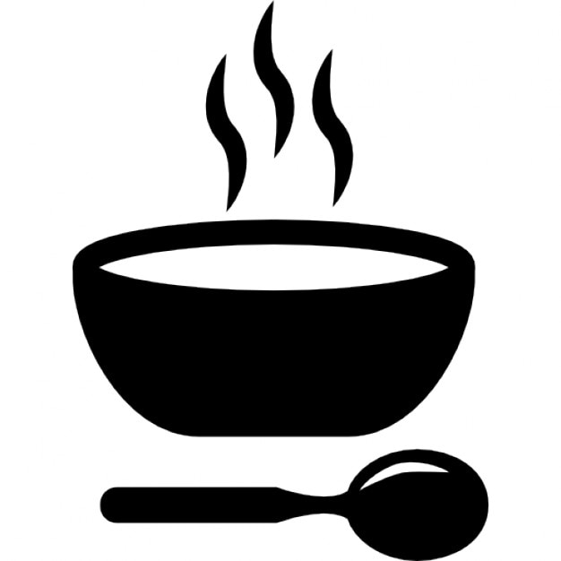 Soup hot bowl with spoon Icons | Free Download